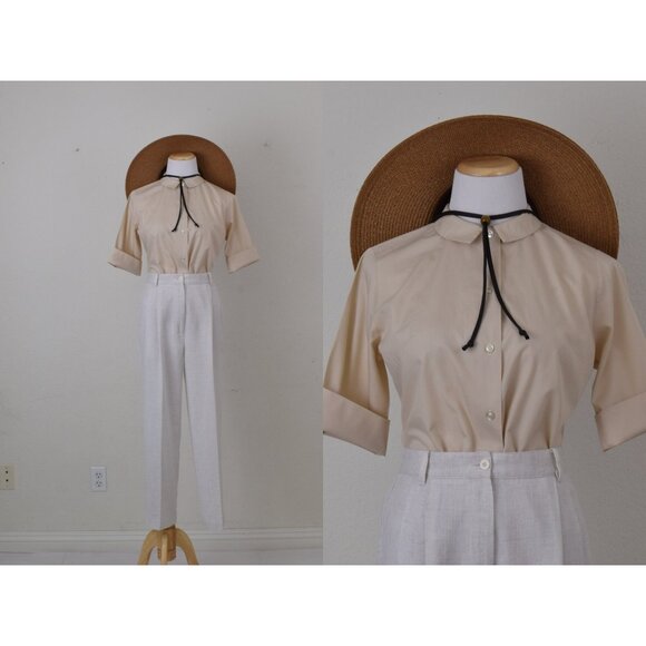 Vintage 60s Button Blouse by‎ Glenbrooke Penn-Prest - Picture 1 of 10